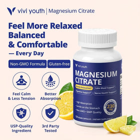 VIVI Youth Citrate de Magnésium 230 mg capsules de près