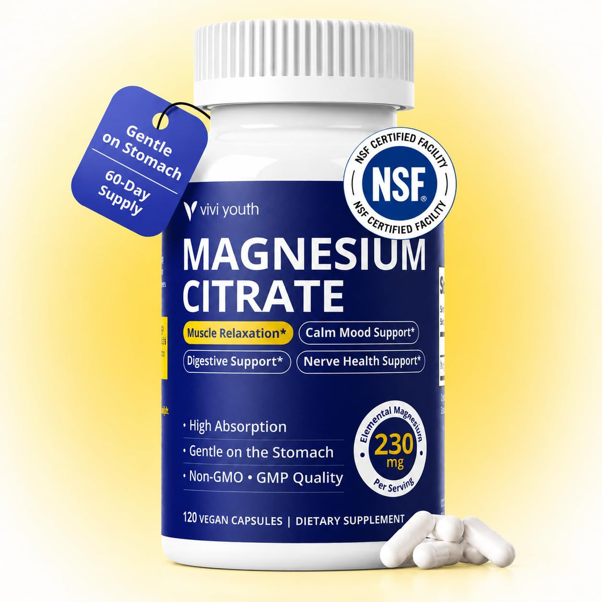 VIVI Youth Citrate de Magnésium 230 mg flacon avant