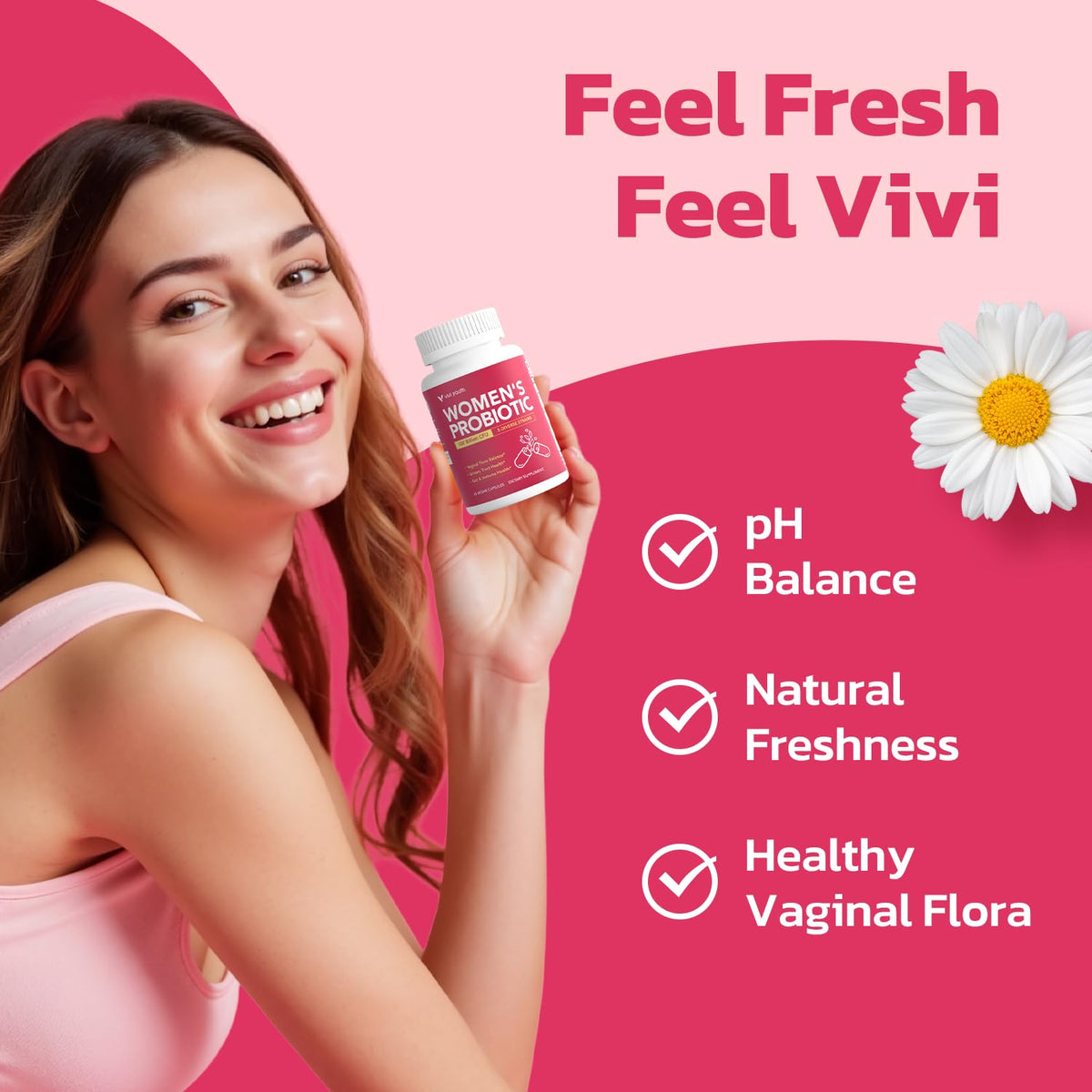 VIVI Youth Probiotiques Vaginales 60 Capsules - vue de côté