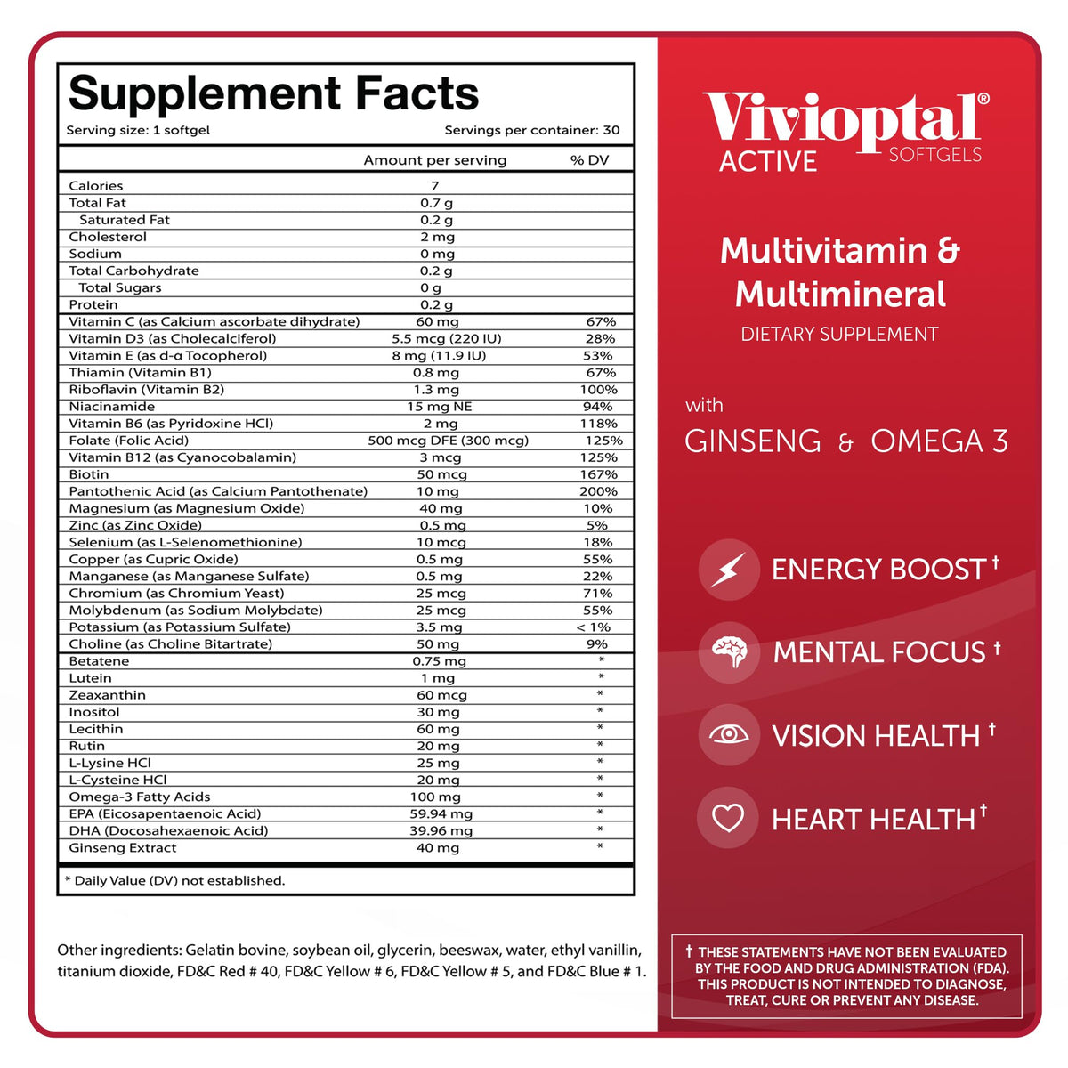Vivioptal Active 30 gélules, mise en scène lifestyle avec des produits naturels