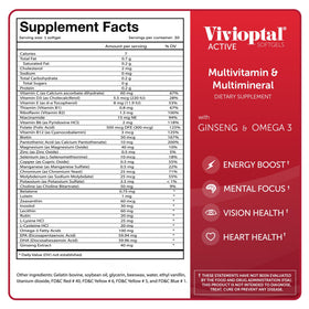 Vivioptal Active 30 gélules, mise en scène lifestyle avec des produits naturels