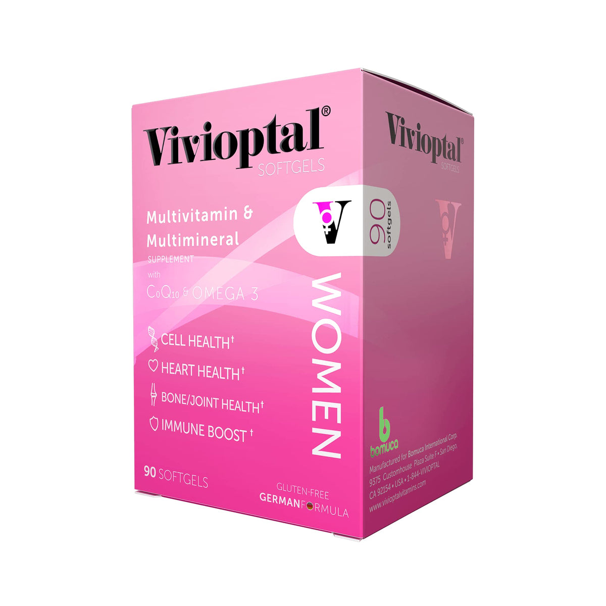 Vivioptal Femmes 90 gélules molles, vue de face