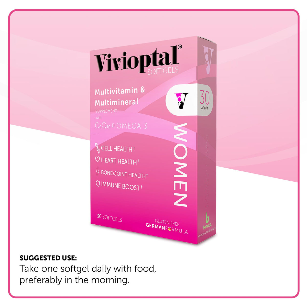 Vivioptal Femmes Multivitamines 30 Capsules, côté gauche