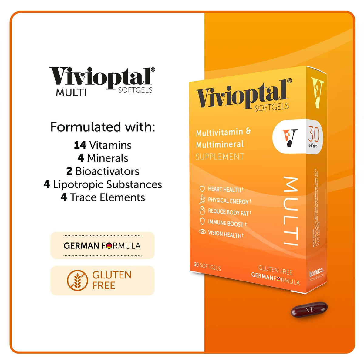 Vivioptal Multivitamines 30 gélules, présentation des gélules