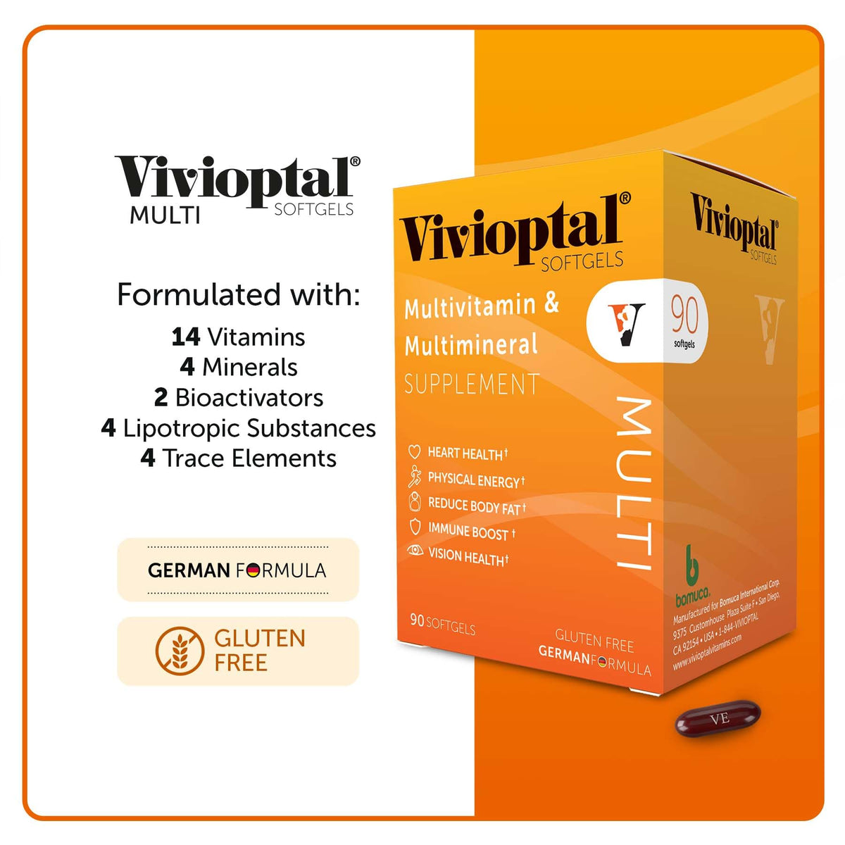 Vivioptal Multivitamines gélules molles prises avec un verre d'eau