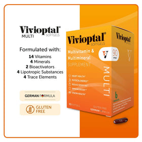 Vivioptal Multivitamines gélules molles prises avec un verre d'eau