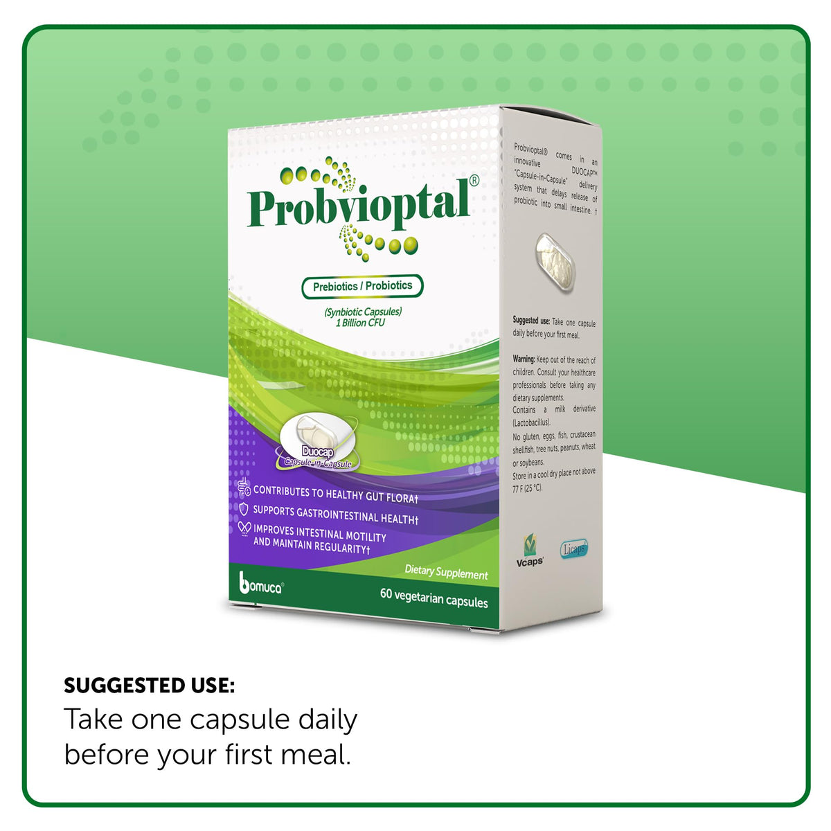 Vivioptal Probvioptal 60 capsules vue arrière avec informations