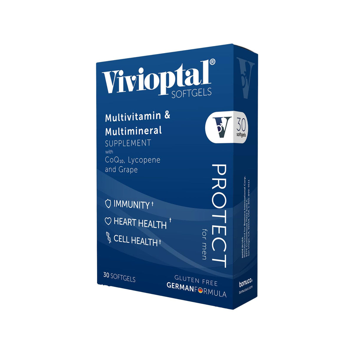 Vivioptal Vitamins Complément Alimentaire pour Hommes 30 capsules vue de face
