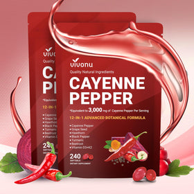 VivoNu complément alimentaire poivre de cayenne 480 capsules vue de face