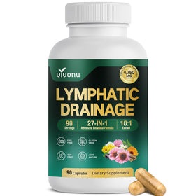 VivoNu Compléments Alimentaires Drainage Lymphatique 27 en 1, flacon de 90 capsules