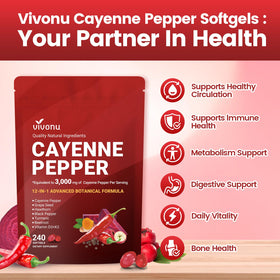 VivoNu extrait de poivre de cayenne avec ingrédients naturels