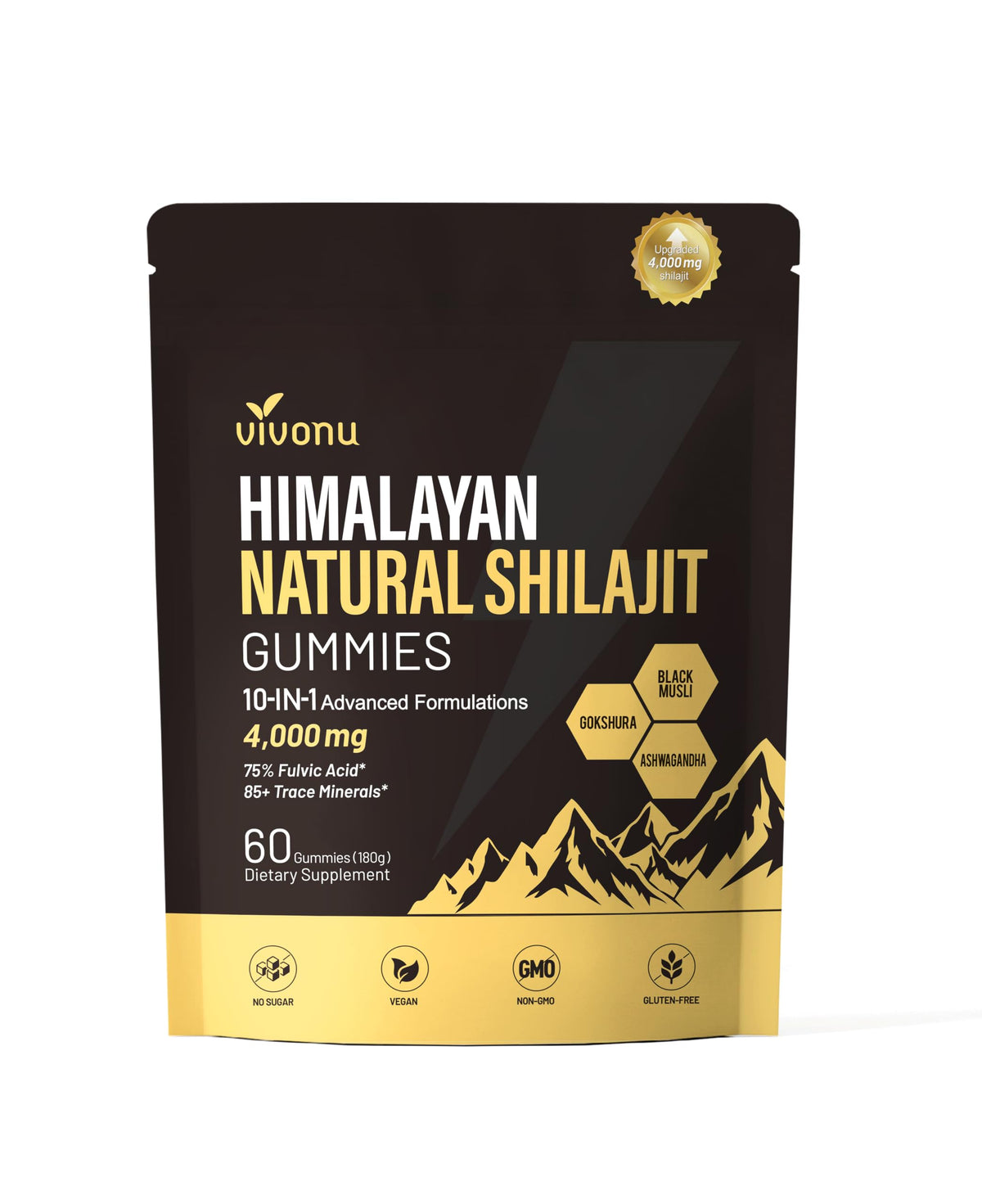 VivoNu Gummies Shilajit 200g avec d'autres compléments alimentaires
