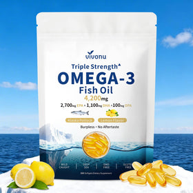 VivoNu Huile de Poisson Omega 3 4200mg 300 gélules vue de face