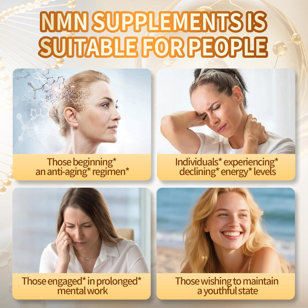 VivoNu NMN 2000mg capsules sur une table en bois