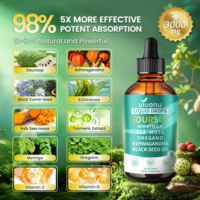 VivoNu Soursop Bitters 3000mg gouttes liquides avec étiquette
