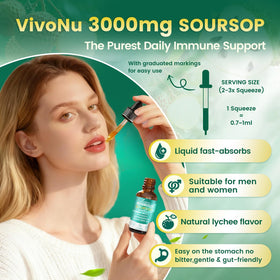 VivoNu Soursop Bitters 3000mg présentation du produit sur table