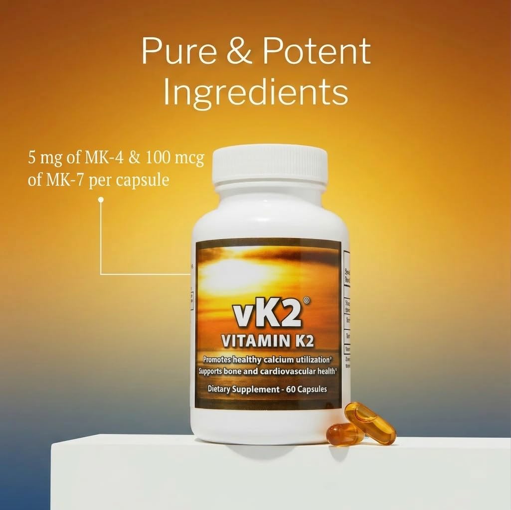 vK2 MK-4 5 mg et MK-7 100 mcg en bouteille