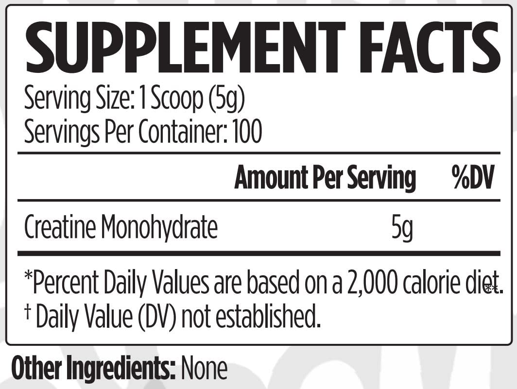 VMI Sports Creatine Monohydrate dose de 5g dans une cuillère