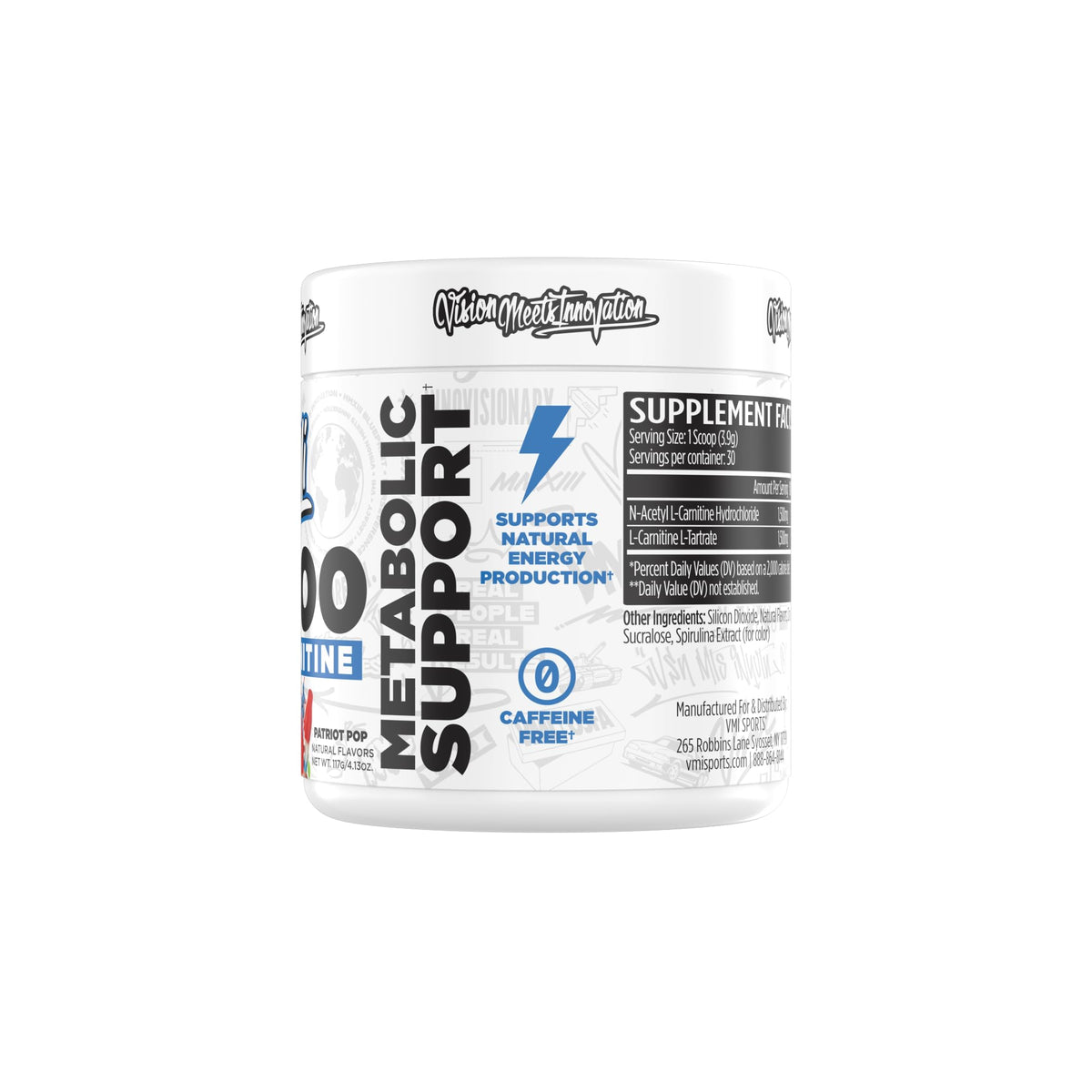 VMI Sports L-Carnitine 3000 Poudre 3000 mg Patriot Pop contenu