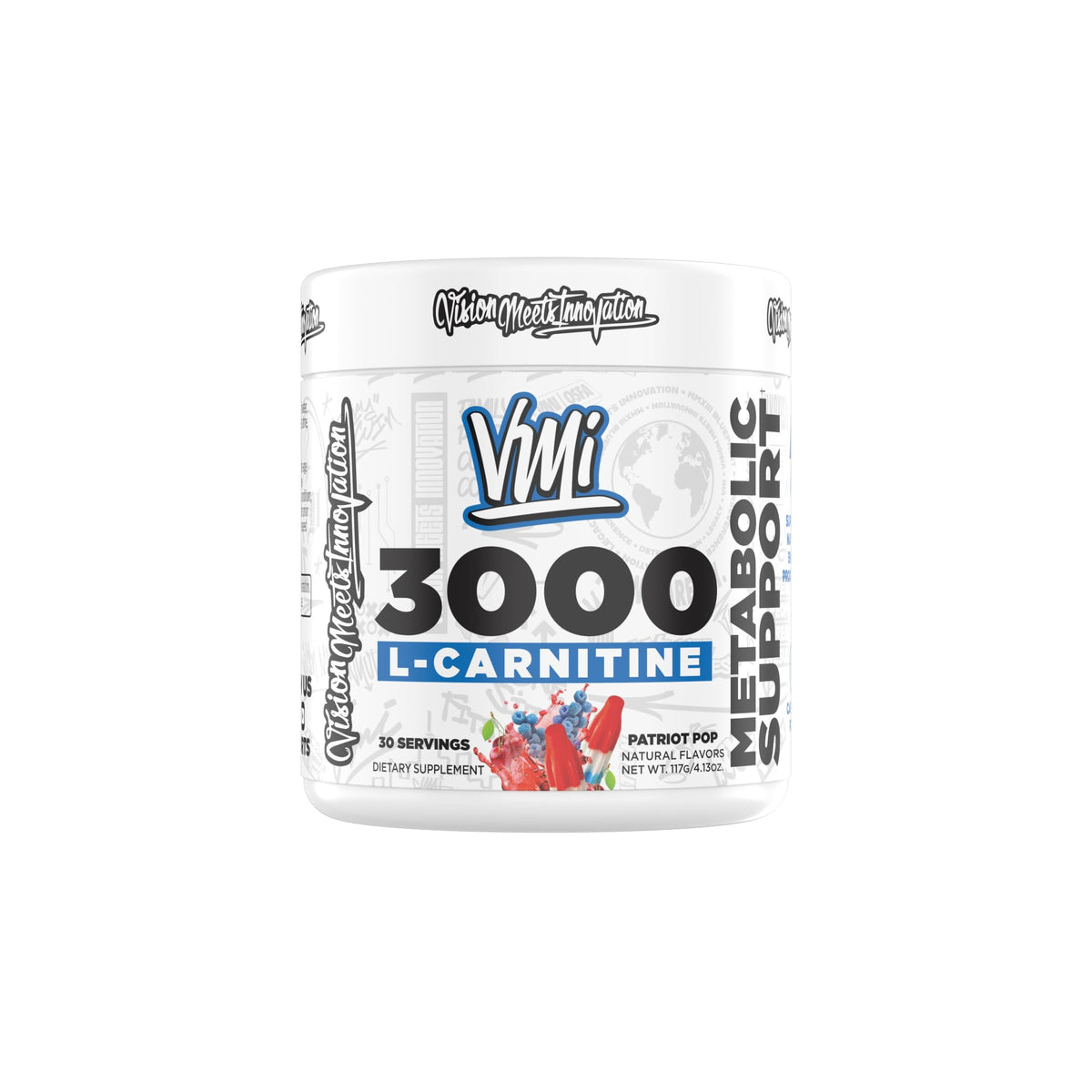 VMI Sports L-Carnitine 3000 Poudre 3000 mg Patriot Pop vue de face