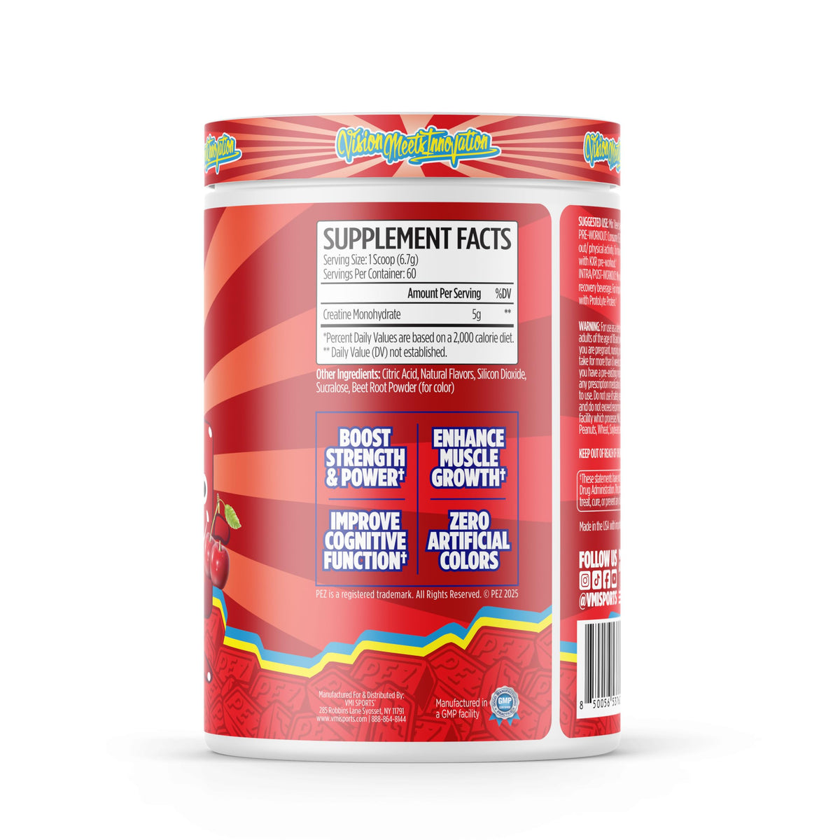 VMI Sports Poudre de Créatine Monohydrate 500g avec cuillère