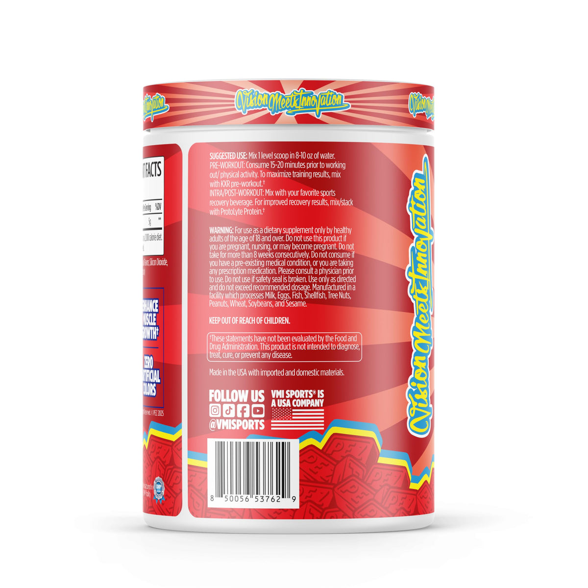 VMI Sports Poudre de Créatine Monohydrate 500g emballage