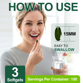 VOGSIG Capsules de Spiruline Chlorella Bio 300 Softgels avec d'autres compléments alimentaires