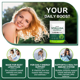 VOGSIG Capsules de Spiruline Chlorella Bio 300 Softgels dans leur emballage