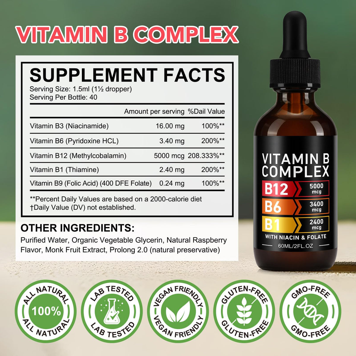 VOGSIG Complexe de Vitamines B avec dosette à côté