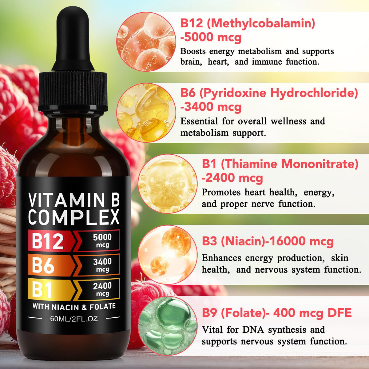 VOGSIG Complexe de Vitamines B avec gouttes sur une cuillère