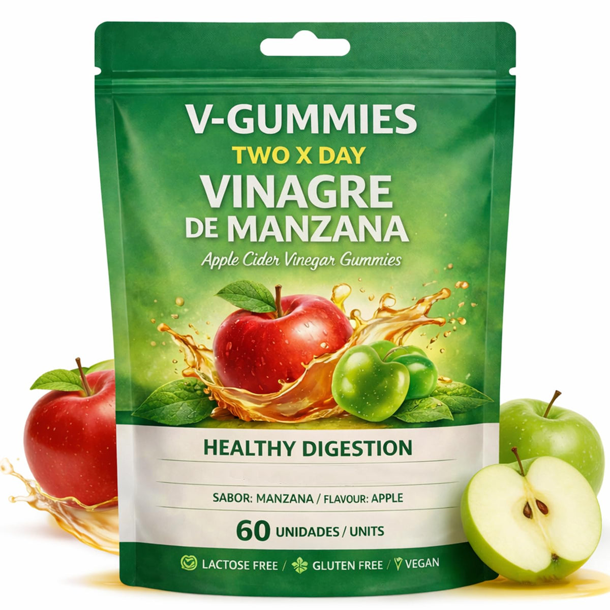 Voluglow V-Gummies Vinaigre de Pomme 191g vue de face