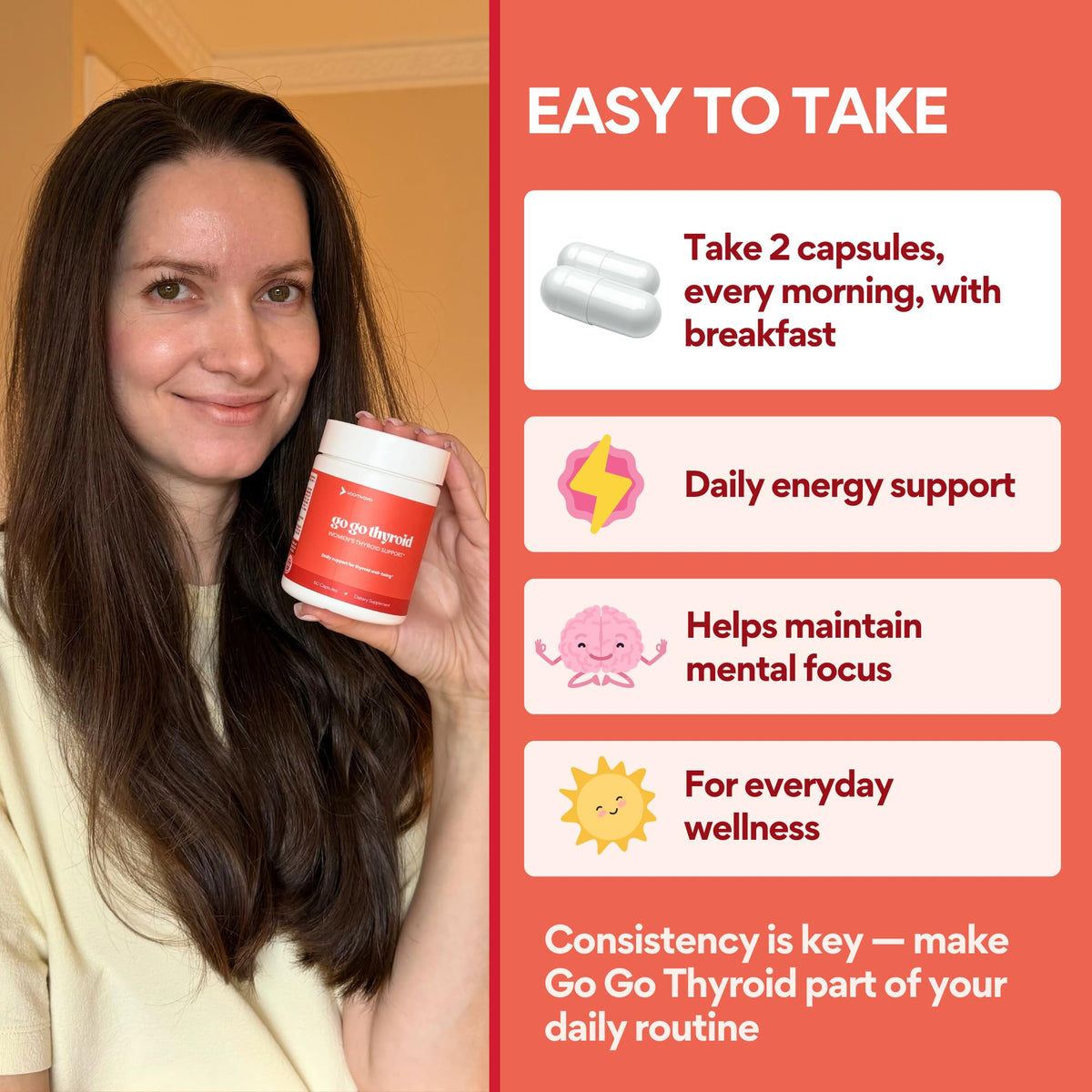VoomVaya Go Go Thyroid capsules dans un environnement de vie