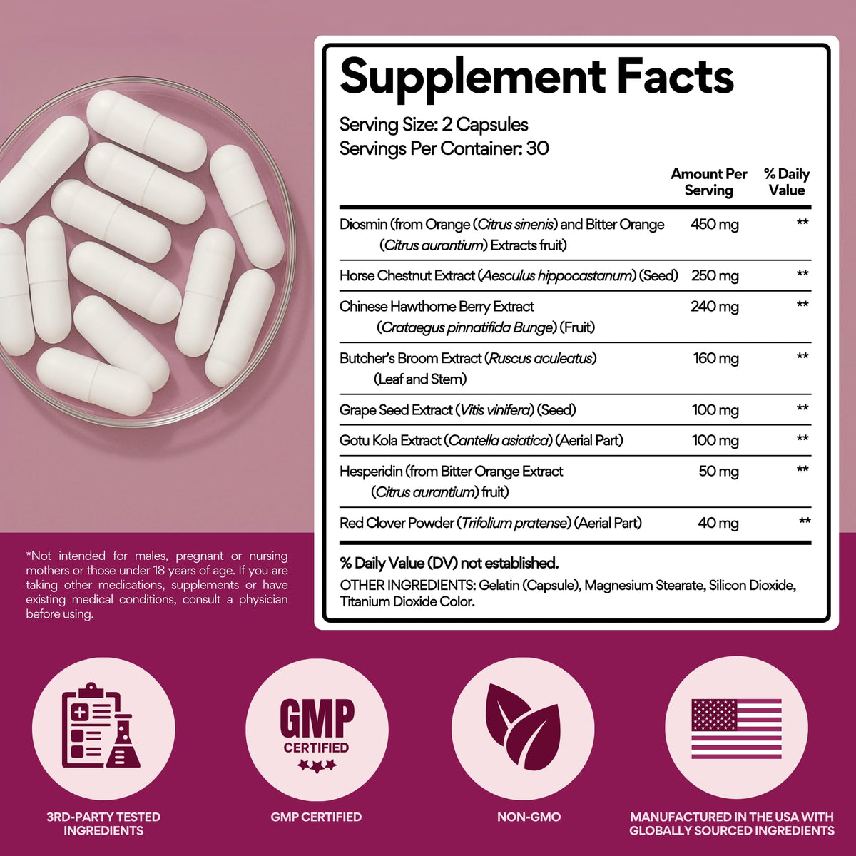 VoomVaya Vein Away capsules en main
