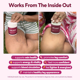 VoomVaya Vein Away capsules sur fond blanc