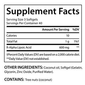 vopxccvy Acide Alpha-Lipoïque 600 mg 120 Gélules, vue arrière