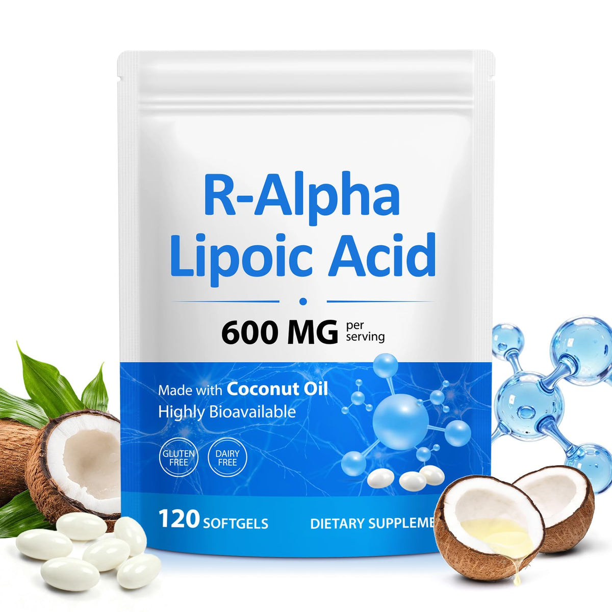 vopxccvy Acide Alpha-Lipoïque 600 mg 120 Gélules, vue de face