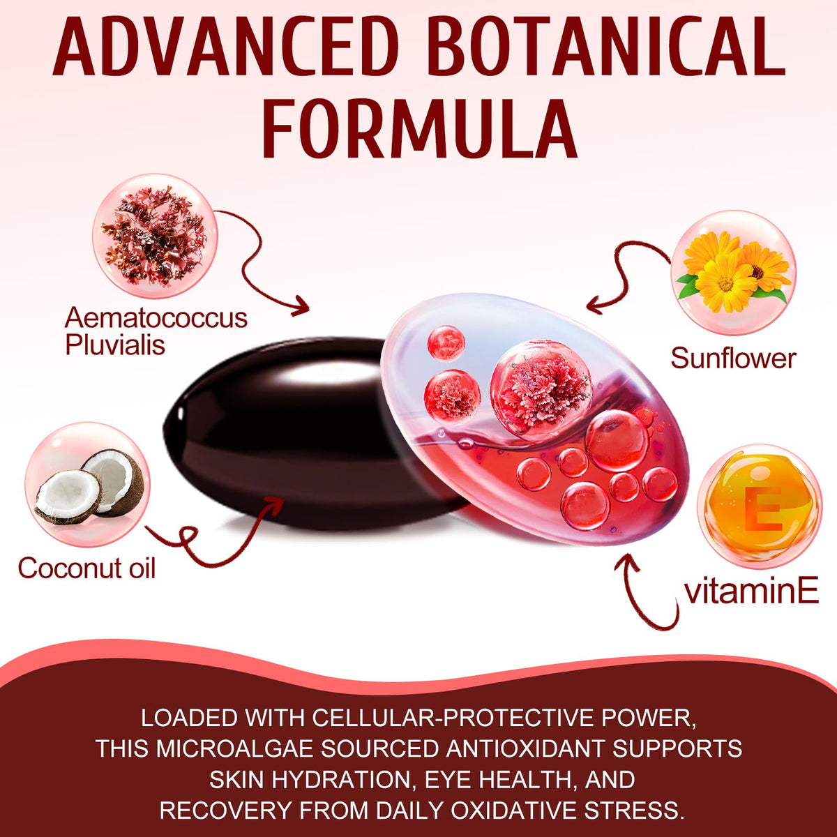 Vortexonix Astaxanthin 12mg gélules sur fond blanc