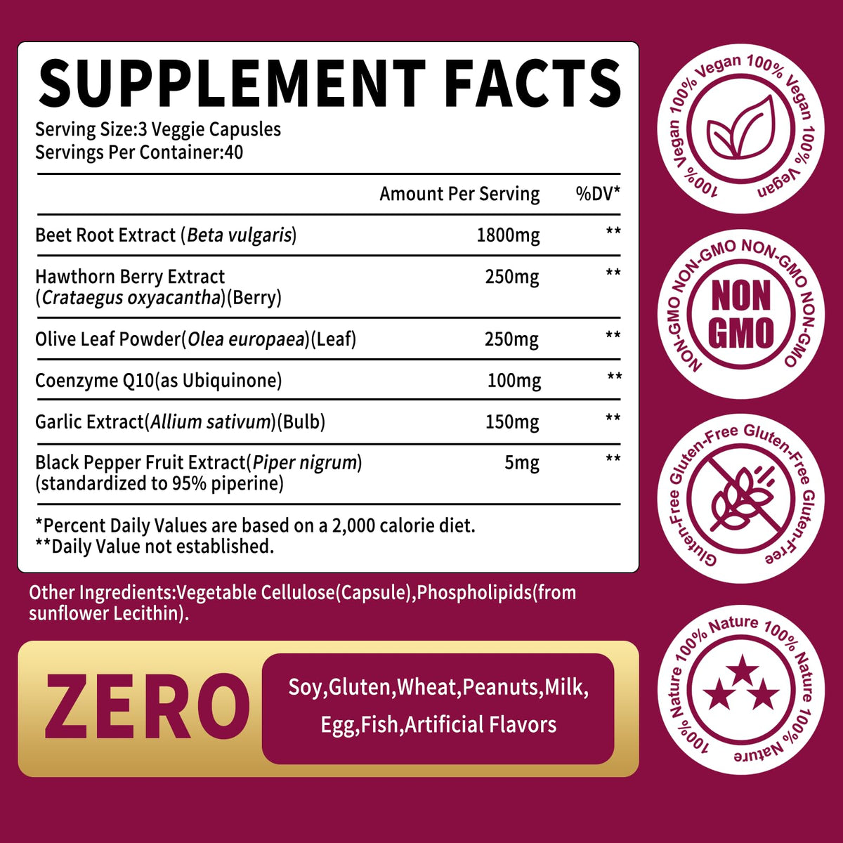 VPKIN Capsules de Betterave 2555mg avec un verre d'eau