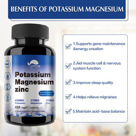 VPKIN Potassium Magnésium 1000mg capsules sur une table
