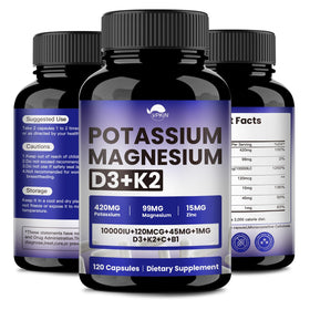 VPKIN Potassium Magnésium Zinc D3 K2 flacon de 120 capsules