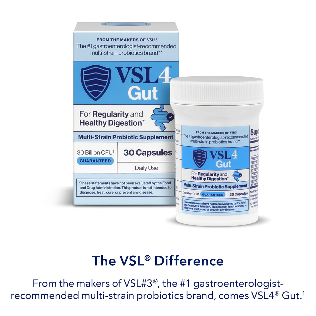 VSL4 Complément Alimentaire Probiotique 30 Capsules sur une table