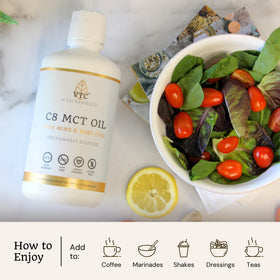 VTC Huile MCT C8 Pure 100% Non Aromatisée 3719g en bouteille