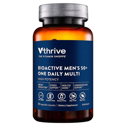 Vthrive Multivitamine BioActive Men 50+ 30 Capsules - Vue de face