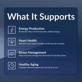 Vthrive Multivitamine BioActive Men 50+ Capsules sur une table