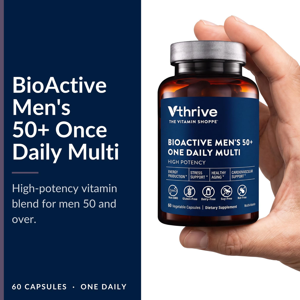 Vthrive Multivitamines Quotidiennes Homme 60 Capsules - vue arrière