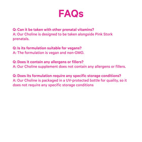 Vue aérienne de la bouteille de Pink Stork Choline Bitartrate