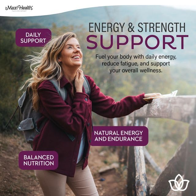 Vue aérienne des capsules de Maxi Health Multivitamines Femmes