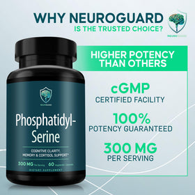 Vue aérienne des capsules de Phosphatidylsérine NeuroGuard