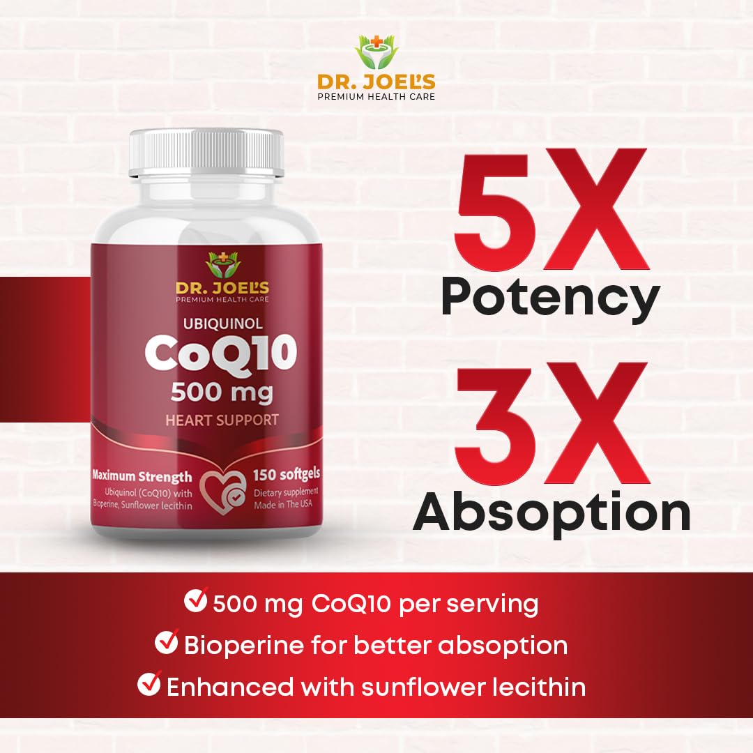 Vue arrière de Dr. JOEL'S CoQ10 500 mg gélules softgels