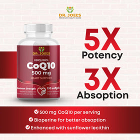 Vue arrière de Dr. JOEL'S CoQ10 500 mg gélules softgels